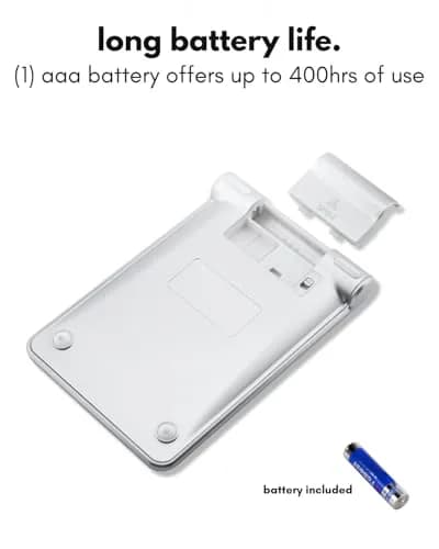 Macally Bluetooth Number Pad for Laptop - Wireless Numeric Keypad with Arrow & Function Keys, Silver (1 Unit) thumbnail 6