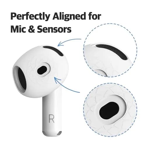 AZLA SednaEarfit for AirPods 4 Silicone Covers, Secure Fit, Ultra Slim+Slim | Anti-Slip, Dual Thickness, Compatible with Charging Case thumbnail 4