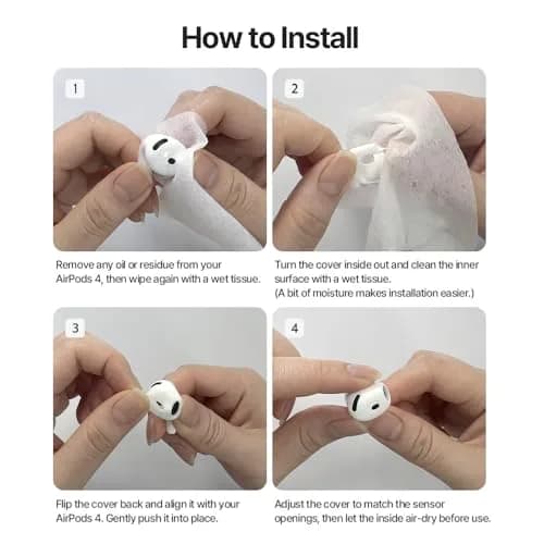 AZLA SednaEarfit for AirPods 4 Silicone Covers, Secure Fit, Ultra Slim+Slim | Anti-Slip, Dual Thickness, Compatible with Charging Case thumbnail 7