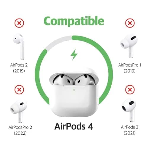 AZLA SednaEarfit for AirPods 4 Silicone Covers, Secure Fit, Ultra Slim+Slim | Anti-Slip, Dual Thickness, Compatible with Charging Case thumbnail 2