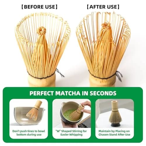 TEANAGOO Matcha Whisk Set,100 Prongs with Pink Holder,6-PCS Traditional Kit for Frothy Matcha (en_US) thumbnail 4