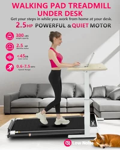 AGTFU Walking Pad with Handle Bar | 5% Manual Incline, Foldable, 300 LBS Capacity, Quiet Under Desk Treadmill thumbnail 4