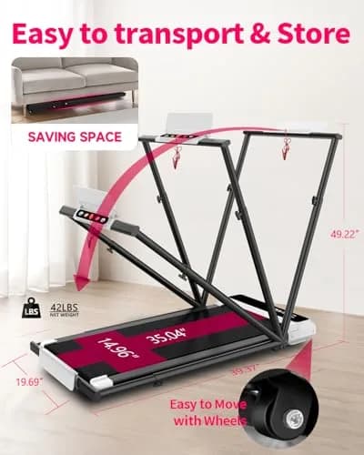AGTFU Walking Pad with Handle Bar | 5% Manual Incline, Foldable, 300 LBS Capacity, Quiet Under Desk Treadmill thumbnail 2