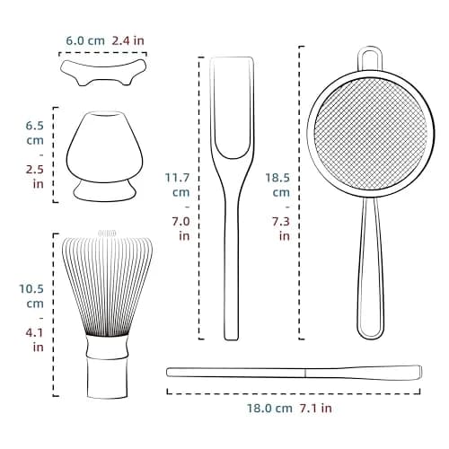 TEANAGOO Matcha Whisk Set,100 Prongs with Green Holder,6-PCS Traditional Starter Kit,Chashaku & Tea Spoon, Bamboo for Frothy Matcha thumbnail 7
