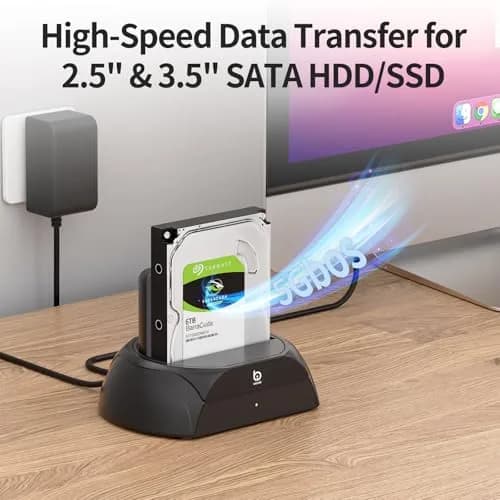 xiaobi Hard Drive Docking Station with Cooling Fan | NVMe & SATA Support, USB-C, 2.5/3.5" HDD & SSD, Independent Fan & Power Switches thumbnail 5