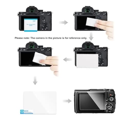 JJC 2 Pack Tempered Glass Screen Protector for Fuji Insta Wide EVO Camera LCD & Lens - 9H Hardness, 95% Clarity thumbnail 3
