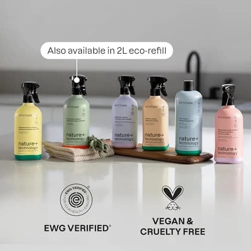 ATTITUDE Bathroom Cleaner Spray Lemon & Rosewood 768ml (26 Fl Oz) | EWG Verified Natural Origin Ingredients thumbnail 6