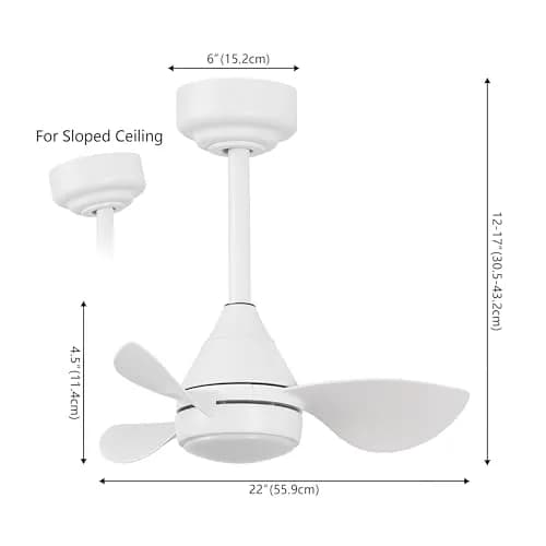 OVAL AIR AIR8000B Albini 22" Contemporary Minimalist Ceiling Fan | 6-Speed Dimmable LED, Remote & App Control thumbnail 2
