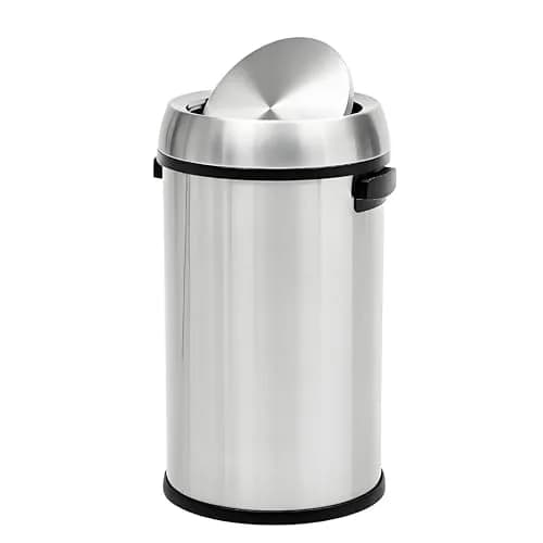 EcoSummer 17 Gal/65L Commercial-Grade Stainless Steel Trash Can | Brushed 304 Stainless Steel Open-Front Waste Bin for Restaurant & Office thumbnail 1