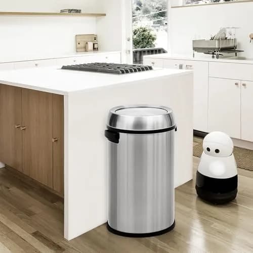 EcoSummer 17 Gal/65L Commercial-Grade Stainless Steel Trash Can | Brushed 304 Stainless Steel Open-Front Waste Bin for Restaurant & Office thumbnail 3