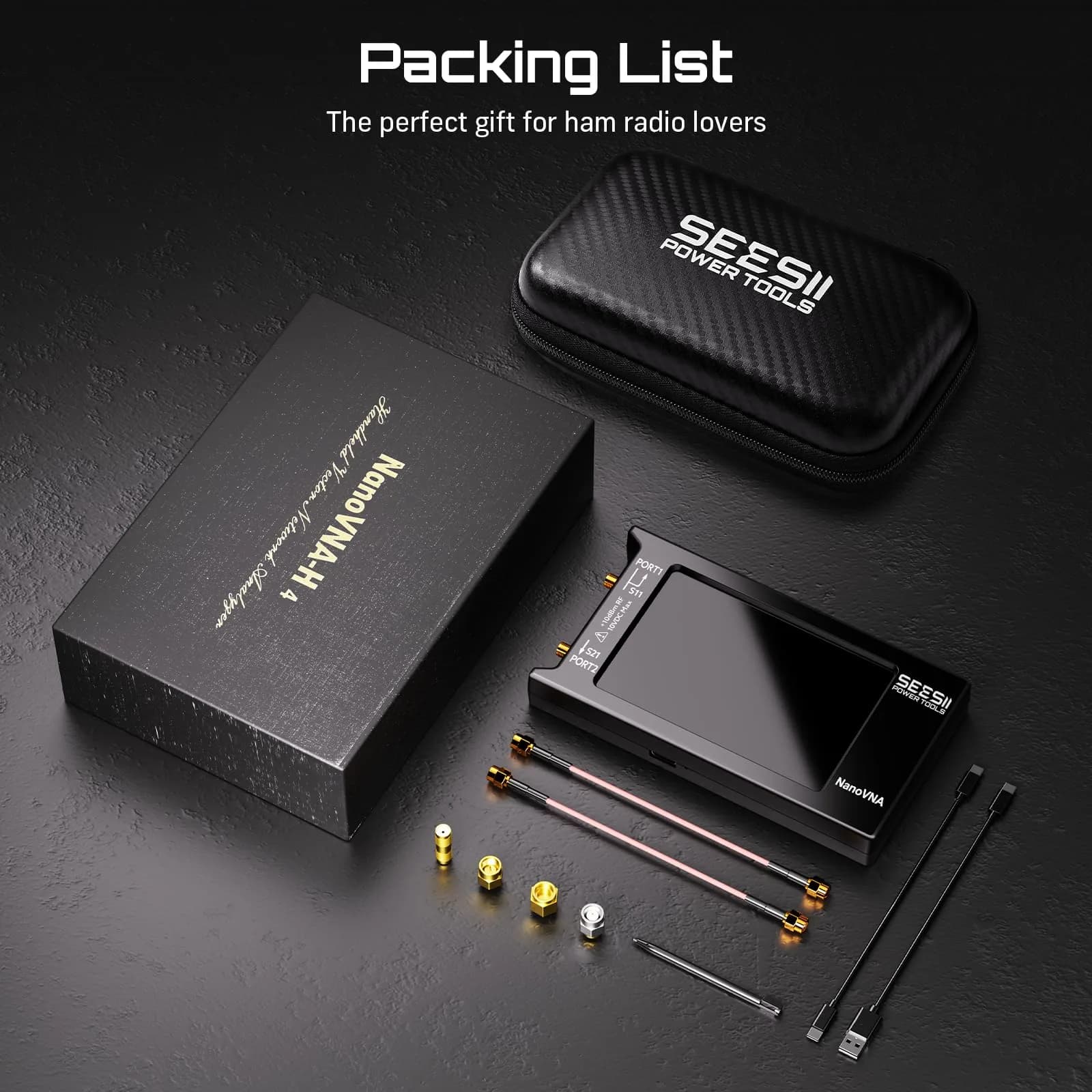 Seesii NanoVNA-H4 Vector Network Analyzer V4.4 9kHz-1.5GHz | 1.5GHz Frequency Range, 4" Touchscreen, EVA Case - view 9