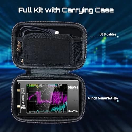 Seesii NanoVNA-H4 Vector Network Analyzer V4.4 9kHz-1.5GHz | 1.5GHz Frequency Range, 4" Touchscreen, EVA Case thumbnail 2