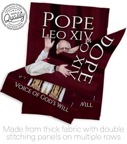 Pope Leo XIV Flag New Era Vatican Memorabilia Garden Flag 13" x 18.5" | Religious Wall Art thumbnail 7