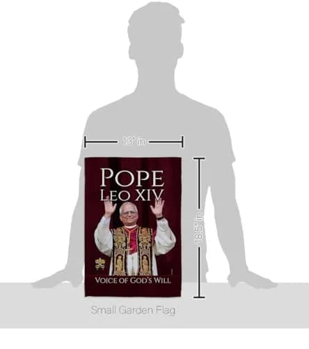 Pope Leo XIV Flag New Era Vatican Memorabilia Garden Flag 13" x 18.5" | Religious Wall Art thumbnail 2