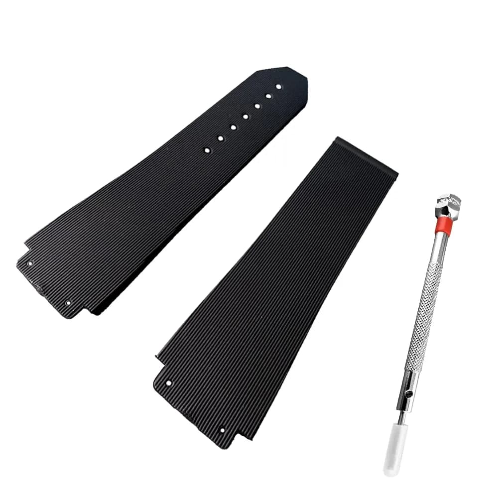 HiCycle2 Rubber Watch Band Strap Replacement for Hublot Fusion 44-45 H Big Bang | 24mm/25mm Black — 25 * 19 * 22mm S