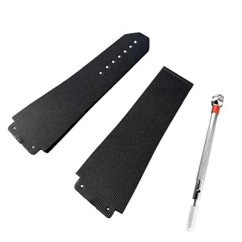 HiCycle2 Black Rubber Watch Band Strap for Hublot Big Bang Fusion 44-45mm Lugs 24/25mm, 22mm Buckle | Includes H-Style Screwdriver thumbnail 1