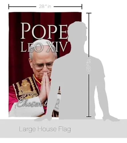 Pope Leo XIV Flag Legacy Banner 28" x 40" | Religious Wall Art with Weather-Resistant Material thumbnail 2