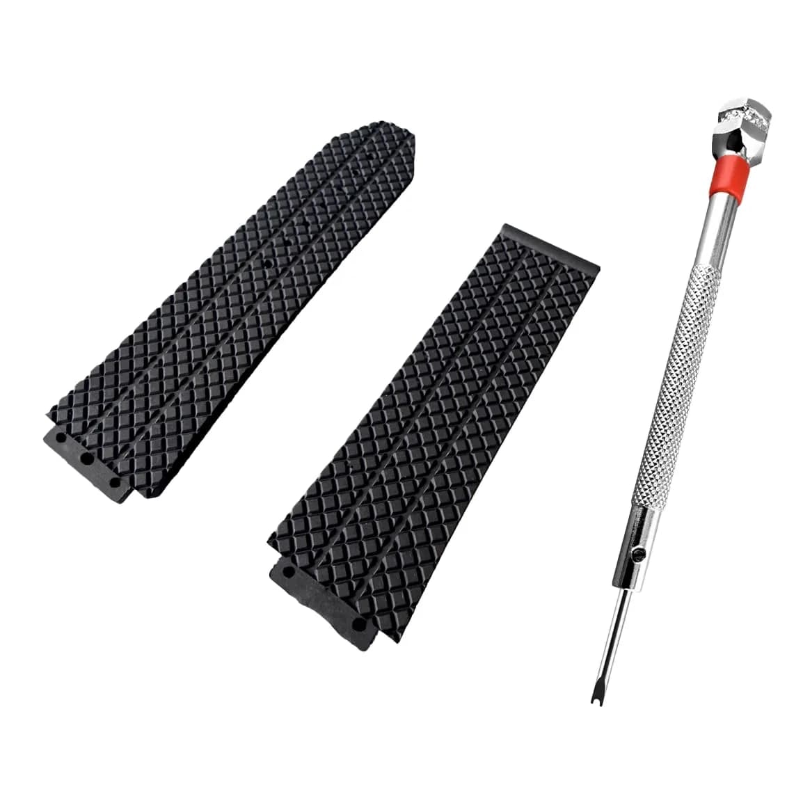 HiCycle2 Rubber Watch Band Strap Replacement for Hublot Fusion 44-45 H Big Bang | 24mm/25mm Black — 24 * 18 * 22mm