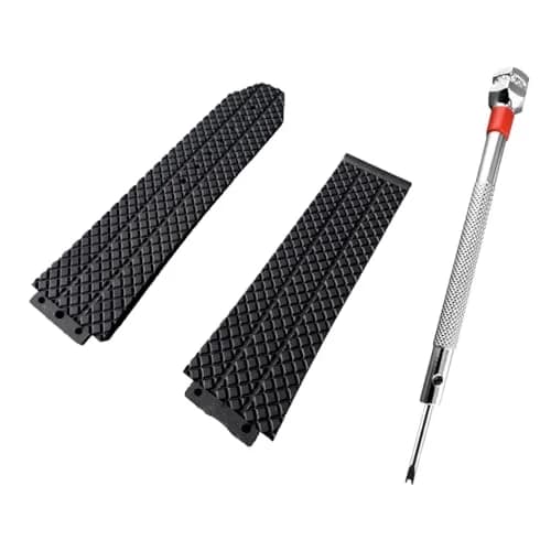 HiCycle2 Rubber Watch Band Strap Replacement for Hublot Fusion 44-45 H Big Bang | 24mm/25mm Black thumbnail 1