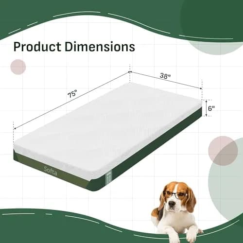 Softa 6" Twin Cooling Gel Memory Foam Mattress | Viscose from Bamboo, CertiPUR-US, OEKO-TEX, 10-Year Warranty thumbnail 9