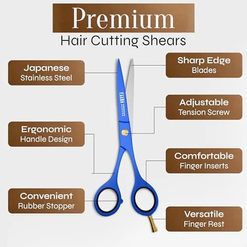 FACON Professional Hair Cutting Scissors 6.5 Inch Japanese Stainless Steel Barber Shears | Razor Edge Precision Cutting thumbnail 6