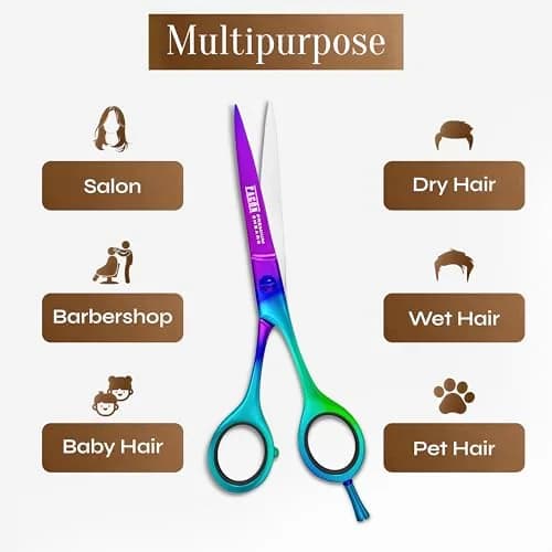 FACON Professional Hair Cutting Scissors 6.5 Inch Japanese Stainless Steel | Razor Edge Barber Shears for Men, Women & Kids thumbnail 8