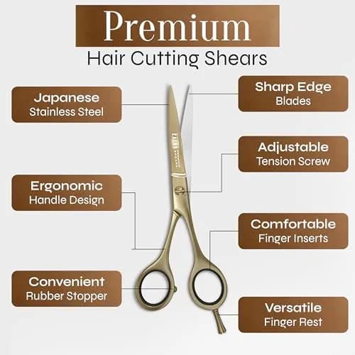FACON Professional Hair Cutting Scissors 6.5 Inch Japanese Stainless Steel Barber Shears | Razor Edge Precision thumbnail 6