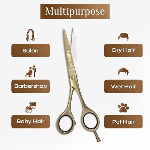 FACON Professional Hair Cutting Scissors 6.5 Inch Japanese Stainless Steel Barber Shears | Razor Edge Precision thumbnail 8