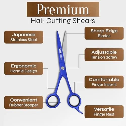 FACON Professional Hair Cutting Scissors 6.5 Inch Japanese Stainless Steel Barber Shears | Razor Edge Precision for Men, Women & Kids thumbnail 6