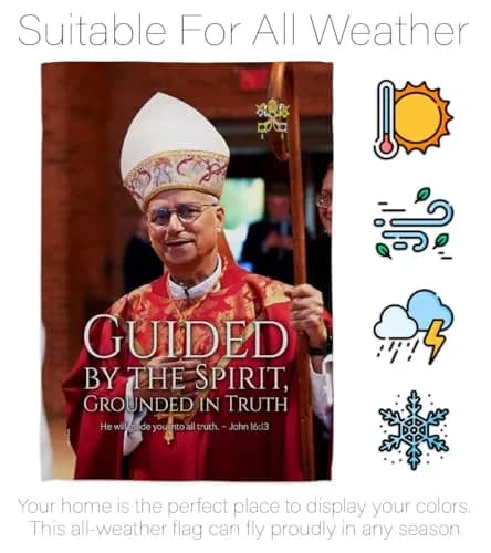 Pope Memorabilia Guided By Spirit Pope Leo XIV Garden Flag 13" x 18.5" | Religious Yard Sign Decor thumbnail 6