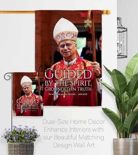 Pope Memorabilia Guided By Spirit Pope Leo XIV Garden Flag 13" x 18.5" | Religious Yard Sign Decor thumbnail 8