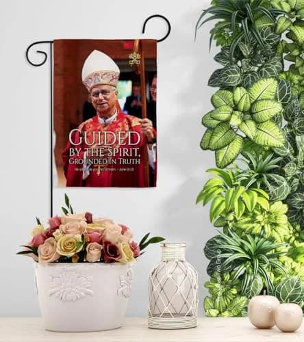 Pope Memorabilia Guided By Spirit Pope Leo XIV Garden Flag 13" x 18.5" | Religious Yard Sign Decor thumbnail 9