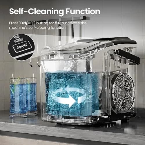 Electactic Countertop Ice Maker Machine Black 5.81 kg (12.8 lb) | Makes 8 Bullet Ice Cubes in 6 Mins thumbnail 4