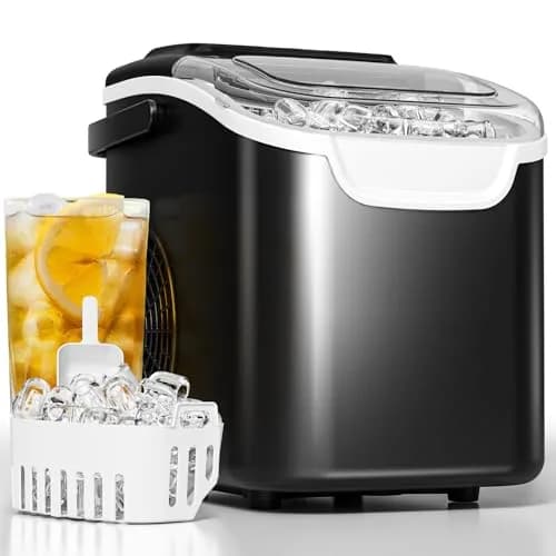 Electactic Countertop Ice Maker Machine Black 5.81 kg (12.8 lb) | Makes 8 Bullet Ice Cubes in 6 Mins thumbnail 1
