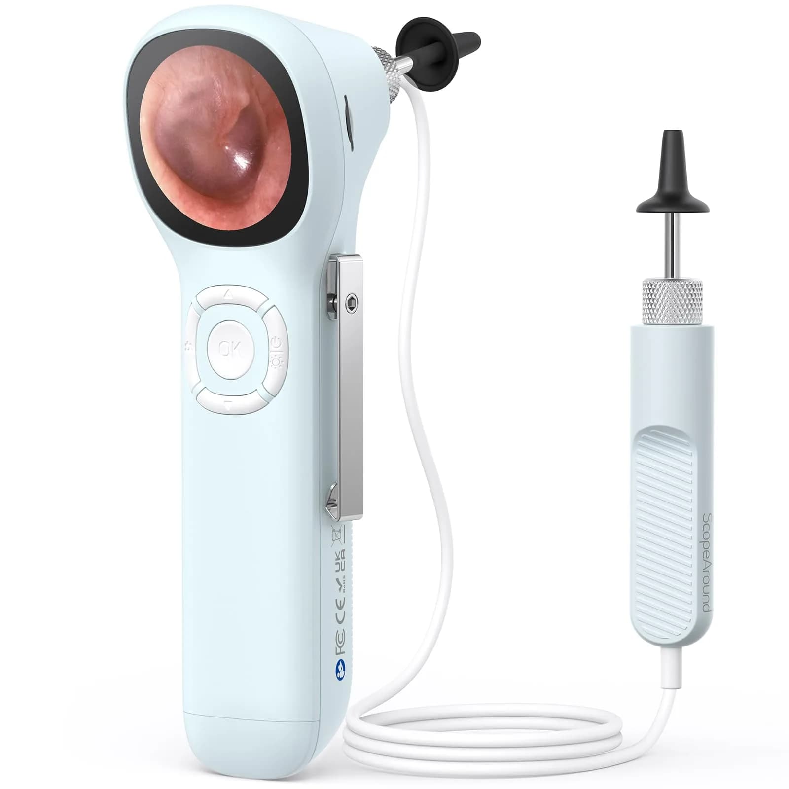 ScopeAround SA160 Otoscope with Light | HD Screen, No App Needed, Family Use