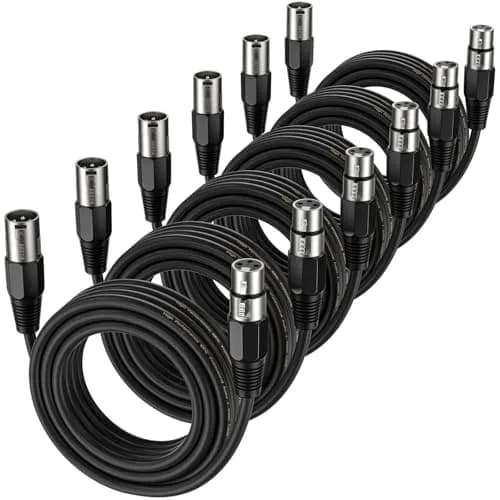 EBXYA XLR Cable 2ft | 6 Pack, High-Fidelity Microphone Cable with 3-Pin XLR Male to Female thumbnail 1