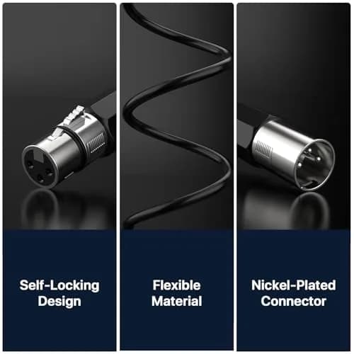 EBXYA XLR Cable 2ft | 6 Pack, High-Fidelity Microphone Cable with 3-Pin XLR Male to Female thumbnail 4