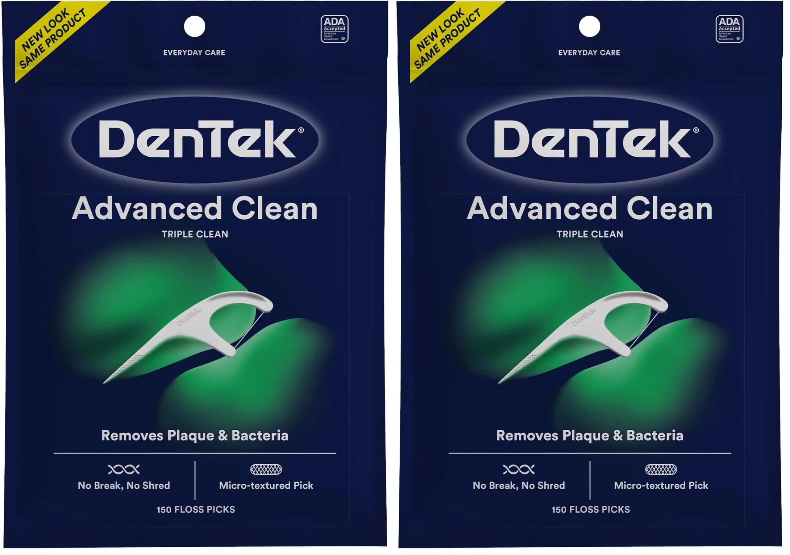 DenTek Advanced Clean Floss Picks 300 Count (150 Count Pack of 2) | Fluoride & Mint Infused - main product image