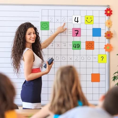NIUBIKLUS Reusable Magnetic Sticky Notes 3" x 3" (36-Pack) | Dry Erase Labels for Whiteboard, Fridge, Locker thumbnail 5