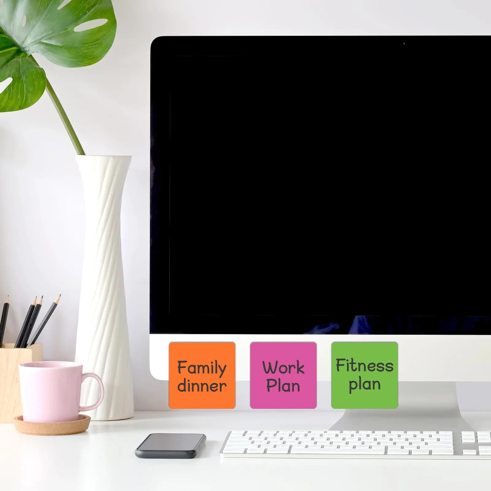 NIUBIKLUS Reusable Magnetic Sticky Notes 3" x 3" (36-Pack) | Dry Erase Labels for Whiteboard, Fridge, Locker - view 8