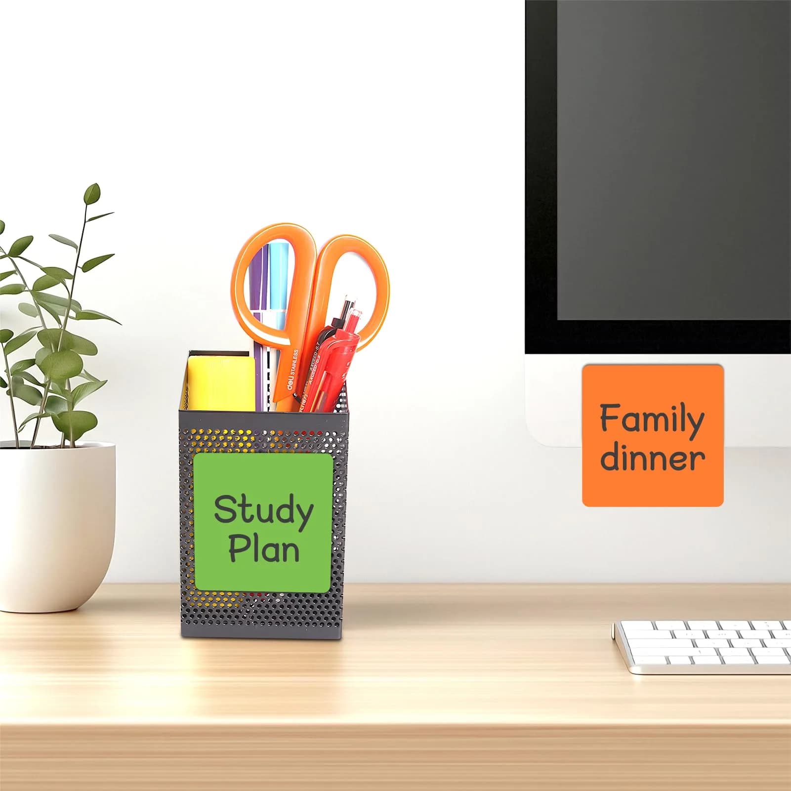 NIUBIKLUS Reusable Magnetic Sticky Notes 3" x 3" (36-Pack) | Dry Erase Labels for Whiteboard, Fridge, Locker - view 9