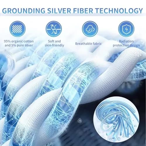 ATE Health Grounding Sheet Queen Size 156 cm x 203 cm (60"x80") | Organic Cotton Silver Fiber for Better Sleep thumbnail 4