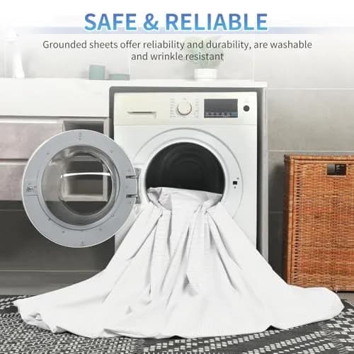 ATE Health Grounding Sheet Queen Size 156 cm x 203 cm (60"x80") | Organic Cotton Silver Fiber for Better Sleep thumbnail 6
