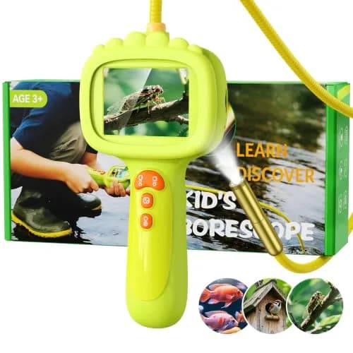 Ashfly Green Borescope Camera with Light for Kids, 7.9mm Lens & 2.4" HD Screen | STEM Educational Toy for Nature Exploration thumbnail 1