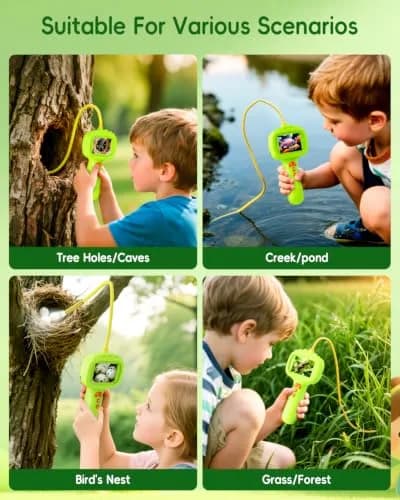 Ashfly Green Borescope Camera with Light for Kids, 7.9mm Lens & 2.4" HD Screen | STEM Educational Toy for Nature Exploration thumbnail 8