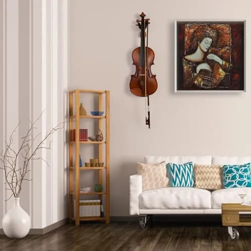 WOGOD Violin Wall Mount 6 Pack with Bow Holder, Real Hardwood Violin Shape Instrument Display Hooks for Violin, Viola, Universal String Instrument Holder thumbnail 8