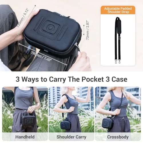 JJC Carrying Case for DJI Osmo Pocket 3 & Xtra Muse | Protective EVA Hard Shell Bag for Camera & Accessories thumbnail 7