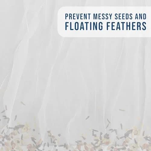 KNUTI White Bird Cage Seed Catcher Mesh Skirt Cover | Universal Fit, Durable Nylon, Easy Wash, Mess Prevention (Extra Small) thumbnail 5