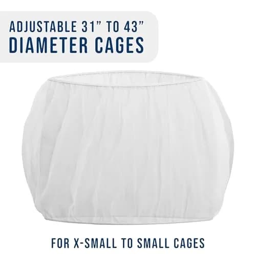 KNUTI White Bird Cage Seed Catcher Mesh Skirt Cover | Universal Fit, Durable Nylon, Easy Wash, Mess Prevention (Extra Small) thumbnail 3