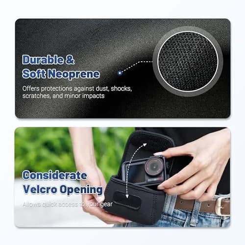 JJC Mini Carrying Case for DJI Action 6/5 Pro Gopro Hero 13 | Splash-Proof Neoprene Compact Bag thumbnail 4